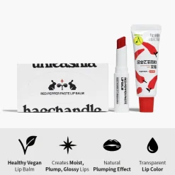 [Unleashia] Red Pepper Paste Lip Balm + Gochujang Paste